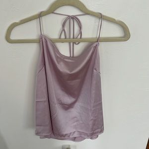 Super down purple halter tank